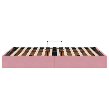Letto ottomano con archiviazione Rosa 140 x 200 cm Velluto | homemem39