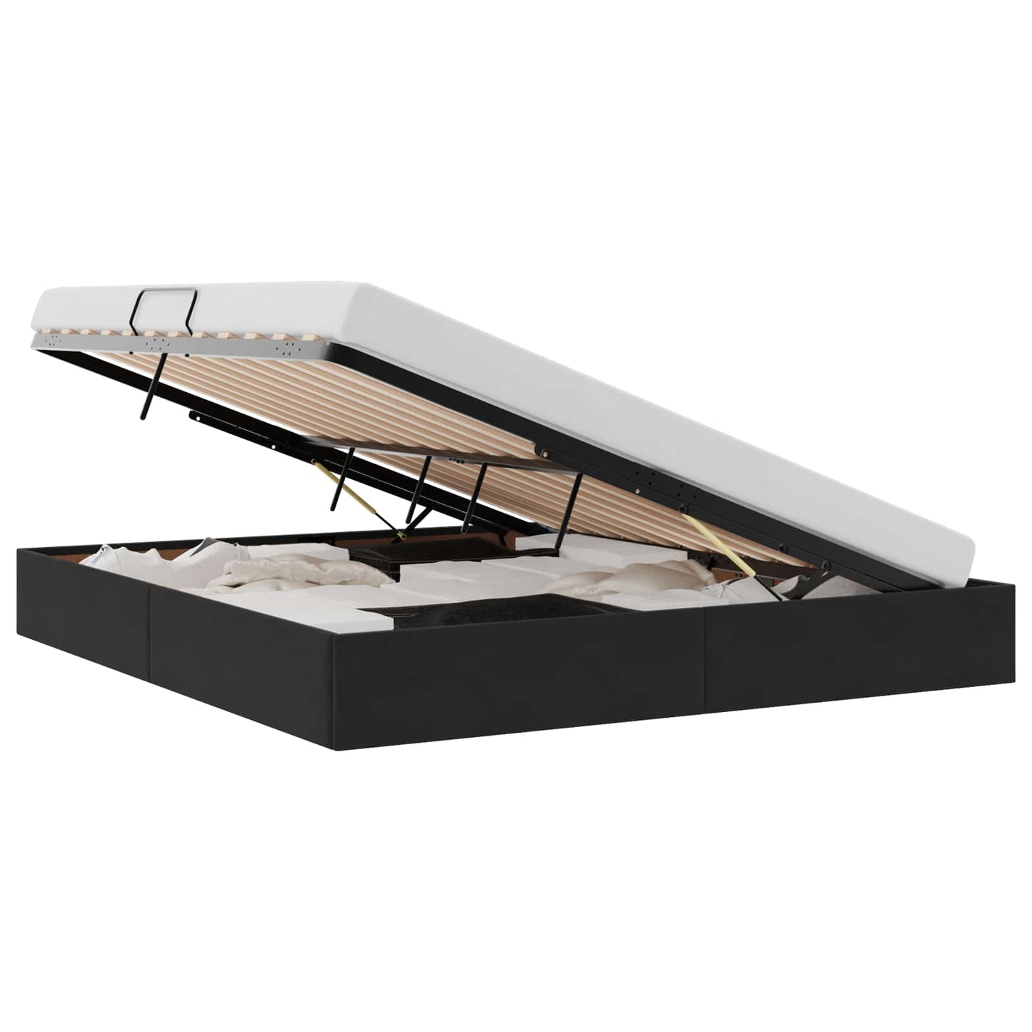 Letto ottomano con archiviazione Nero 160 x 200 cm Velluto | homemem39