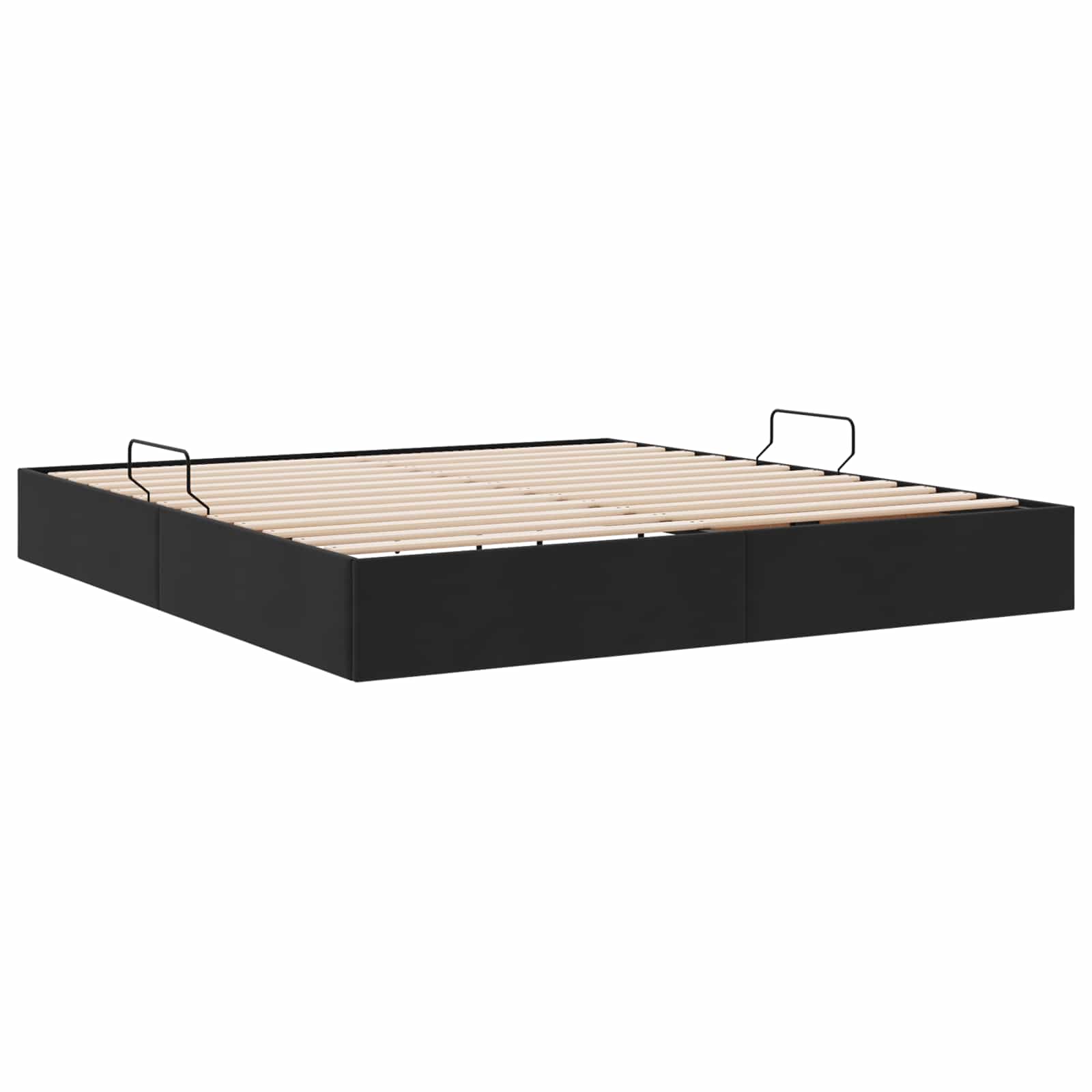 Letto ottomano con archiviazione Nero 160 x 200 cm Velluto | homemem39