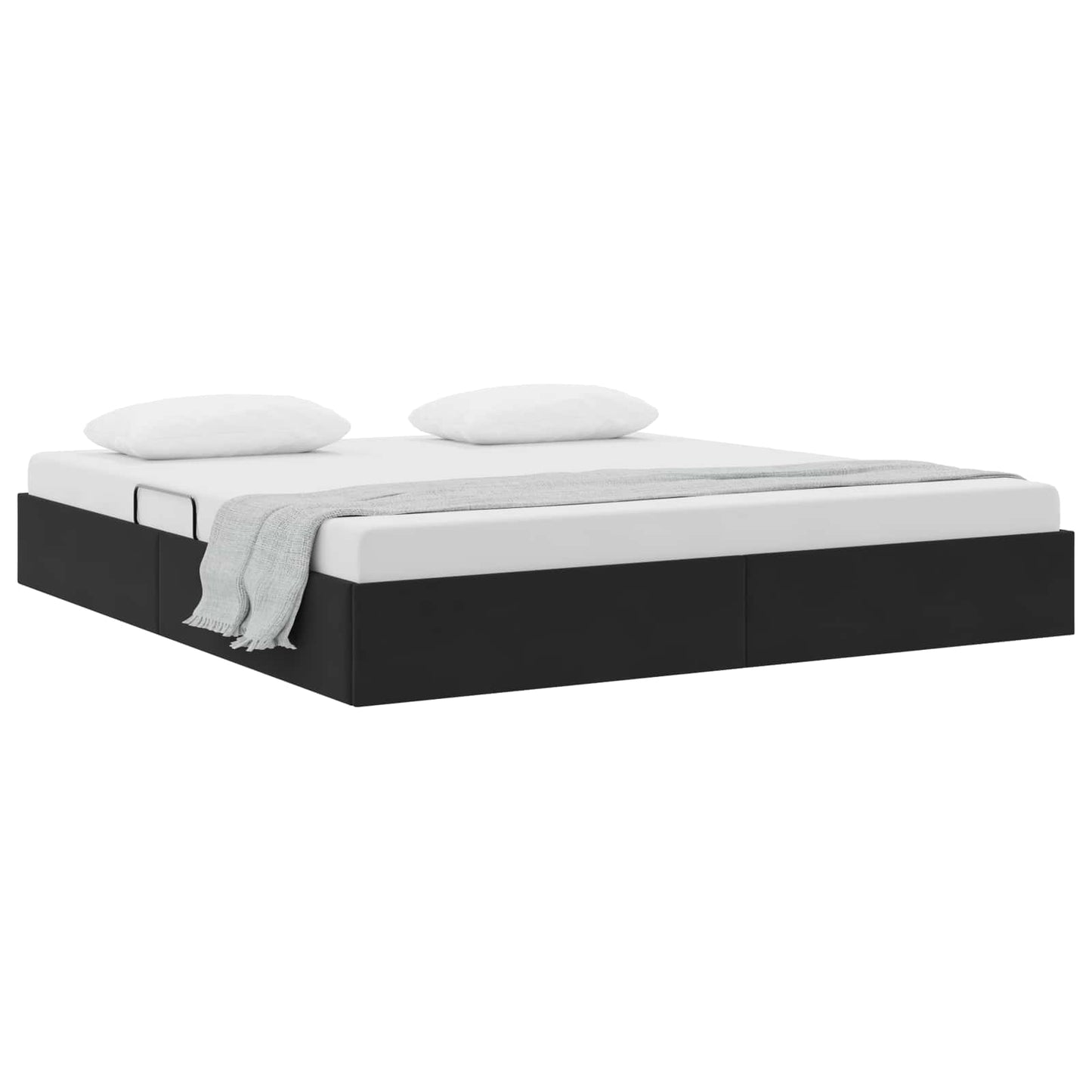 Letto ottomano con archiviazione Nero 160 x 200 cm Velluto | homemem39