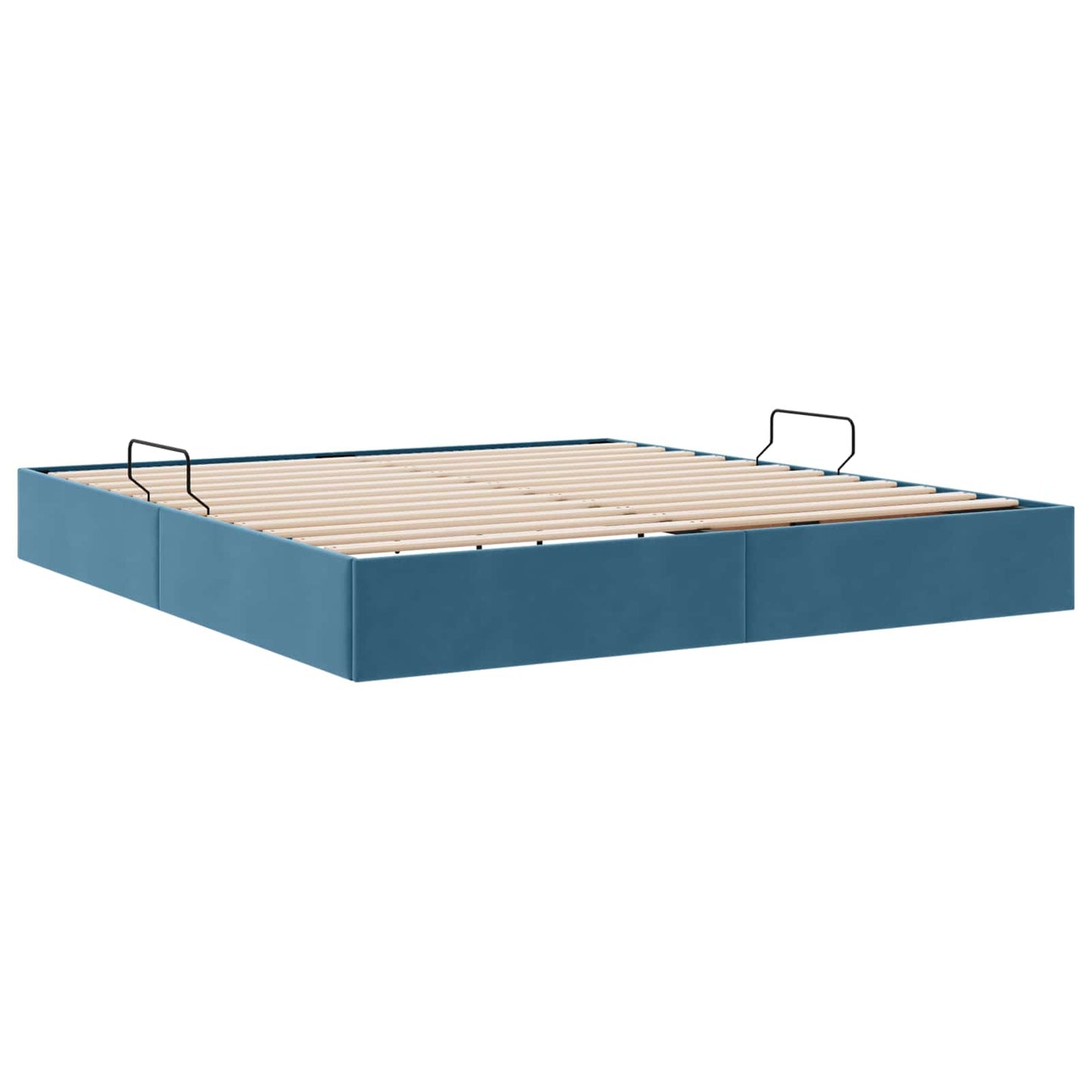 Letto ottomano con archiviazione Blu Scuro 160 x 200 cm Velluto | homemem39