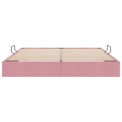 Letto ottomano con archiviazione Rosa 160 x 200 cm Velluto | homemem39