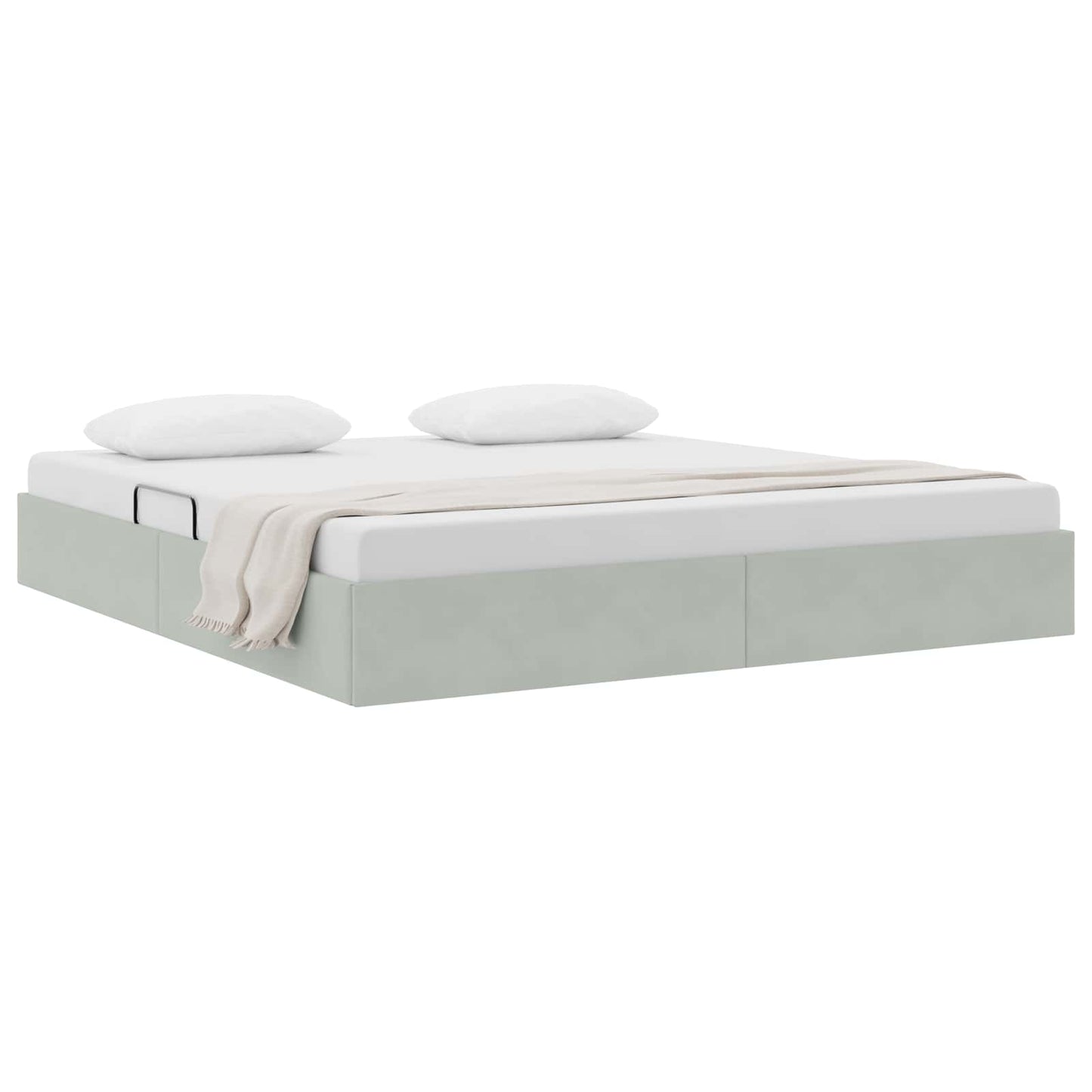 Letto ottomano Grigio Chiaro 180 x 200 cm Velluto | homemem39