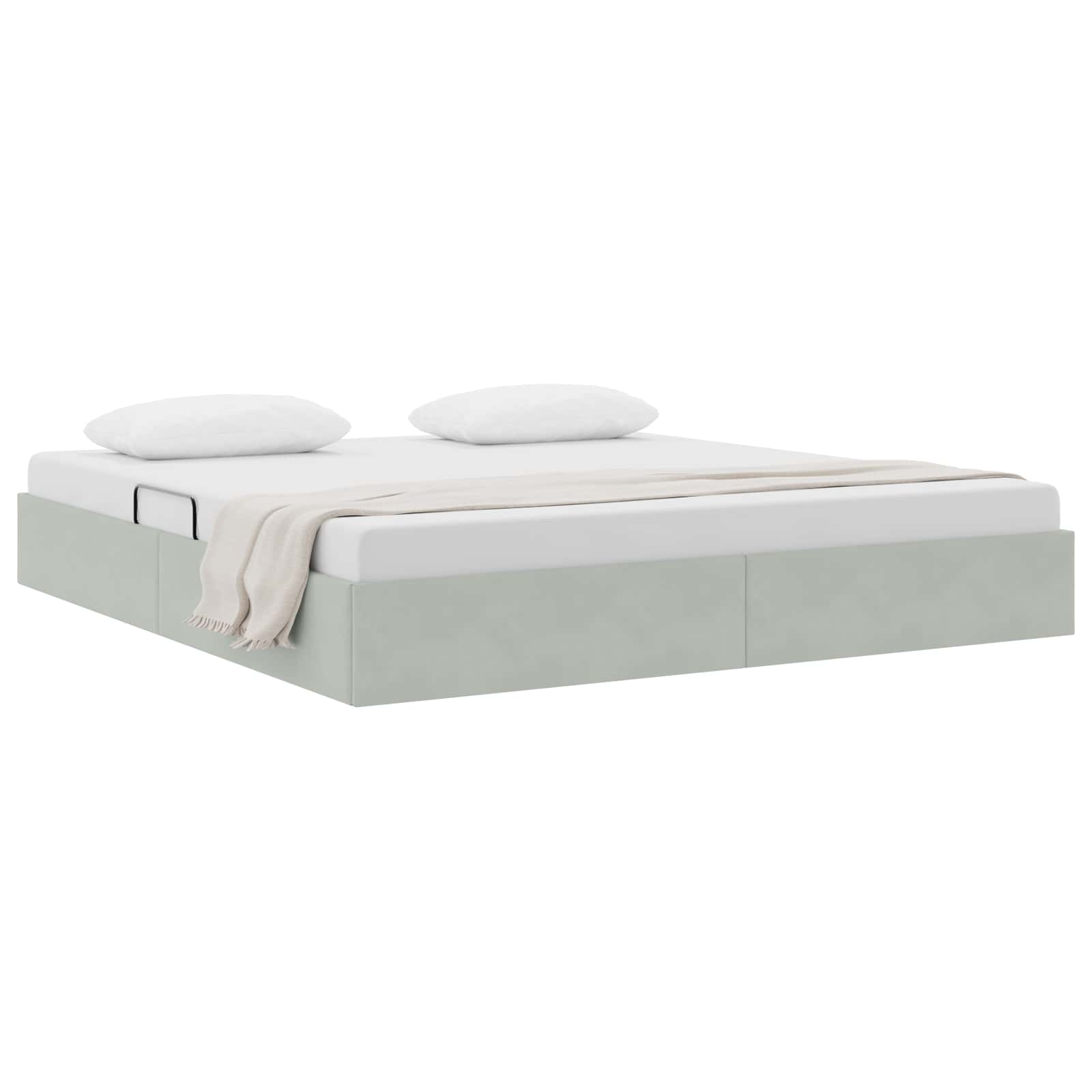 Letto ottomano Grigio Chiaro 180 x 200 cm Velluto | homemem39
