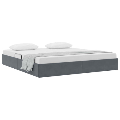 Letto ottomano Grigio Scuro 180 x 200 cm Velluto | homemem39