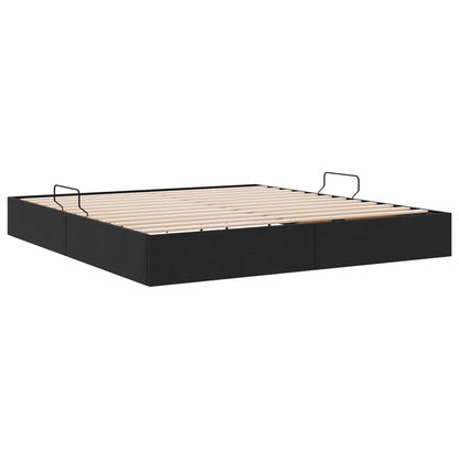 Letto ottomano con archiviazione Nero 180 x 200 cm Velluto | homemem39