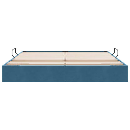 Letto ottomano con archiviazione Blu Scuro 180 x 200 cm Velluto | homemem39