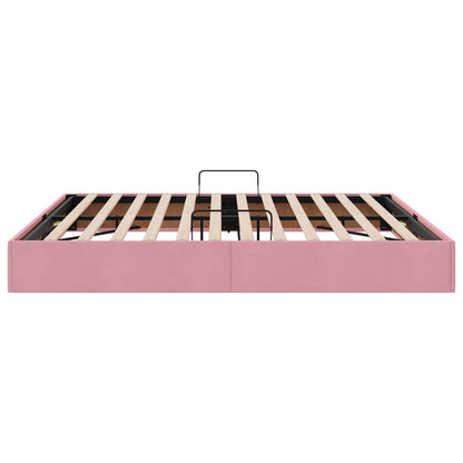 Letto ottomano con archiviazione Rosa 180 x 200 cm Velluto | homemem39