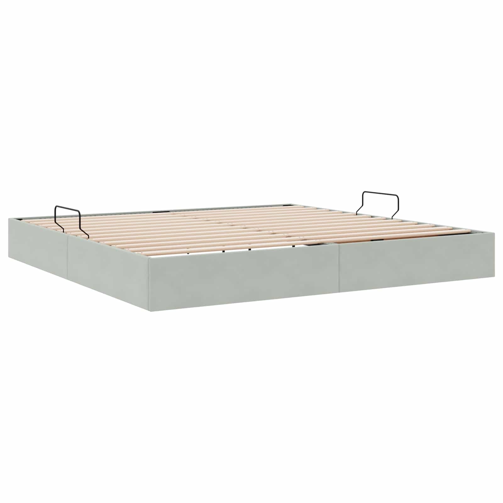 Letto ottomano Grigio Chiaro 200 x 200 cm Velluto | homemem39