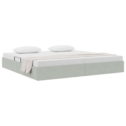 Letto ottomano Grigio Chiaro 200 x 200 cm Velluto | homemem39