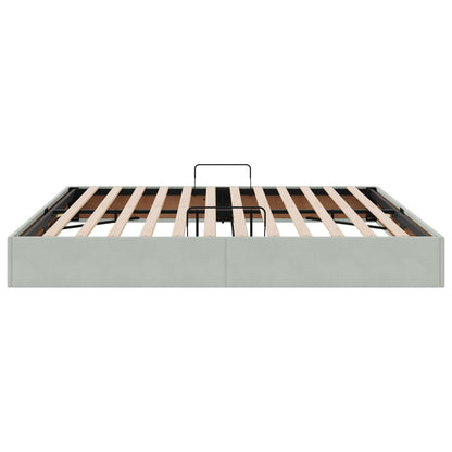 Letto ottomano Grigio Chiaro 200 x 200 cm Velluto | homemem39
