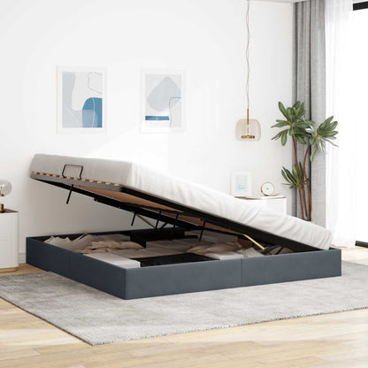 Letto ottomano Grigio Scuro 200 x 200 cm Velluto | homemem39
