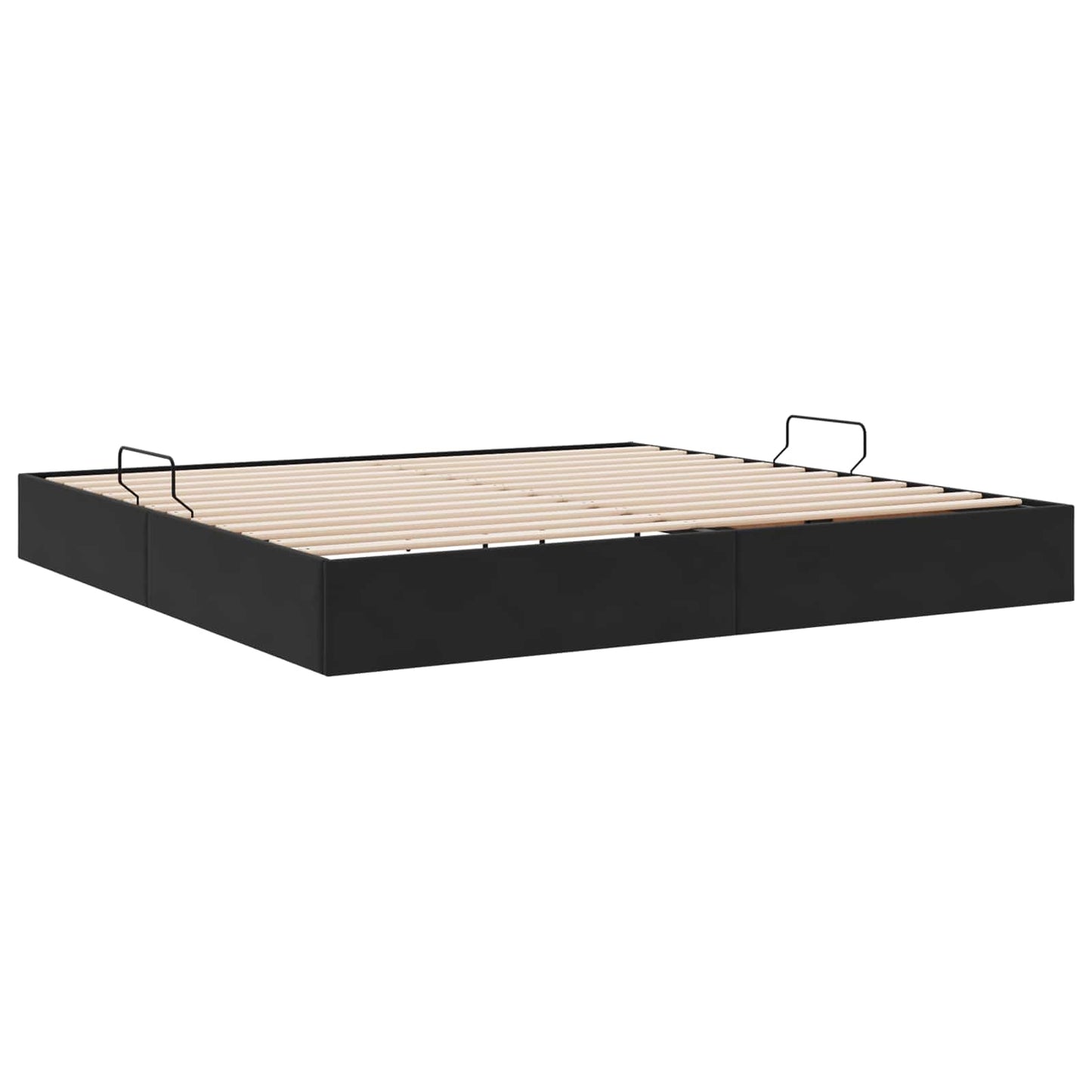 Letto ottomano con archiviazione Nero 200 x 200 cm Velluto | homemem39