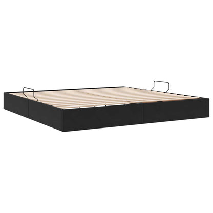 Letto ottomano con archiviazione Nero 200 x 200 cm Velluto | homemem39