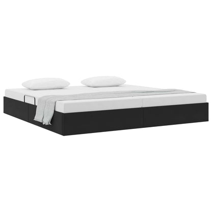Letto ottomano con archiviazione Nero 200 x 200 cm Velluto | homemem39