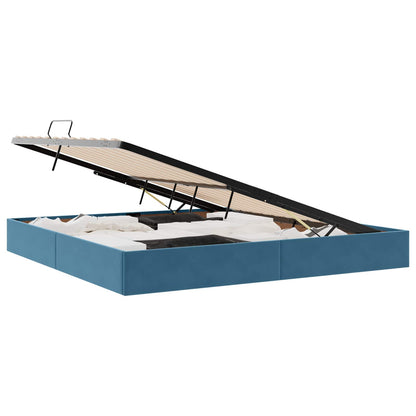 Letto ottomano con archiviazione Blu Scuro 200 x 200 cm Velluto | homemem39