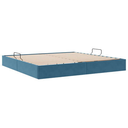 Letto ottomano con archiviazione Blu Scuro 200 x 200 cm Velluto | homemem39
