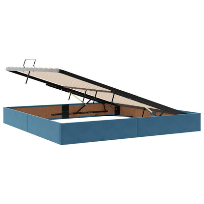 Letto ottomano con archiviazione Blu Scuro 200 x 200 cm Velluto | homemem39