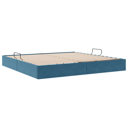 Letto ottomano con archiviazione Blu Scuro 200 x 200 cm Velluto | homemem39