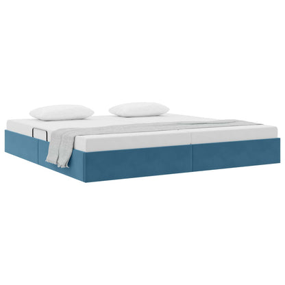 Letto ottomano con archiviazione Blu Scuro 200 x 200 cm Velluto | homemem39
