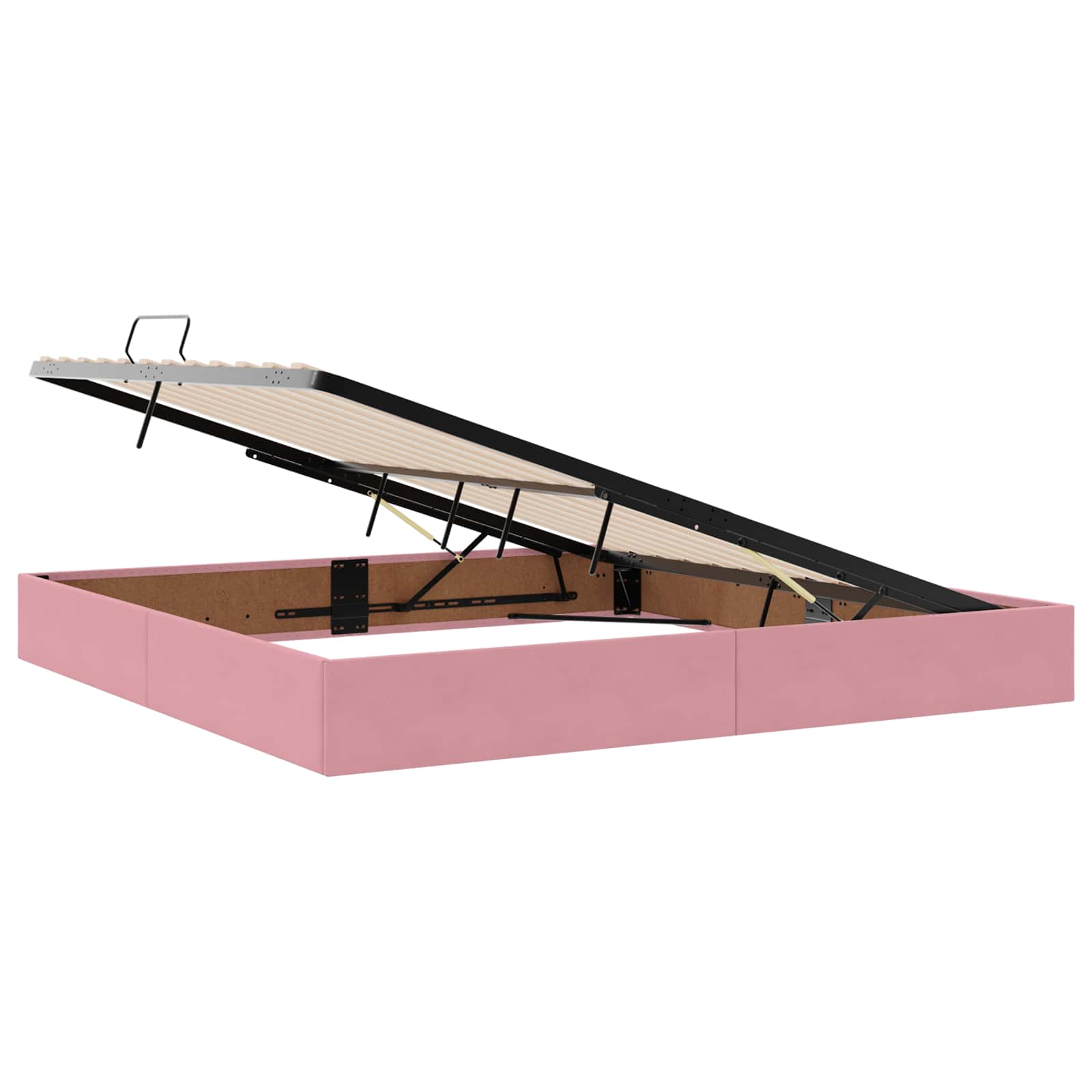 Letto ottomano con archiviazione Rosa 200 x 200 cm Velluto | homemem39