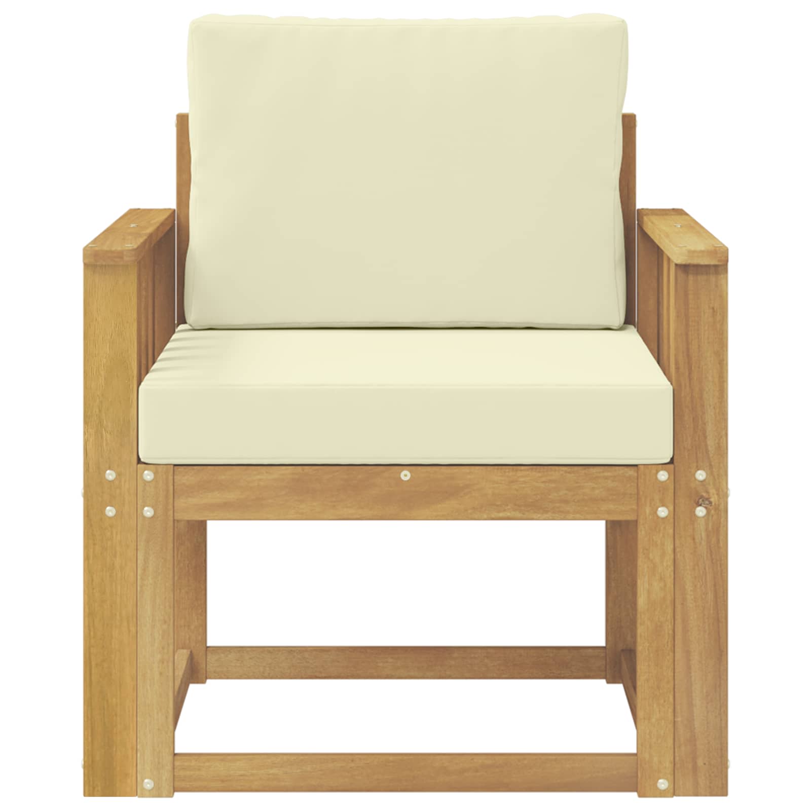 2 Pezzo Set di divani da esterno Poliestere Bianco e Crema | homemem39