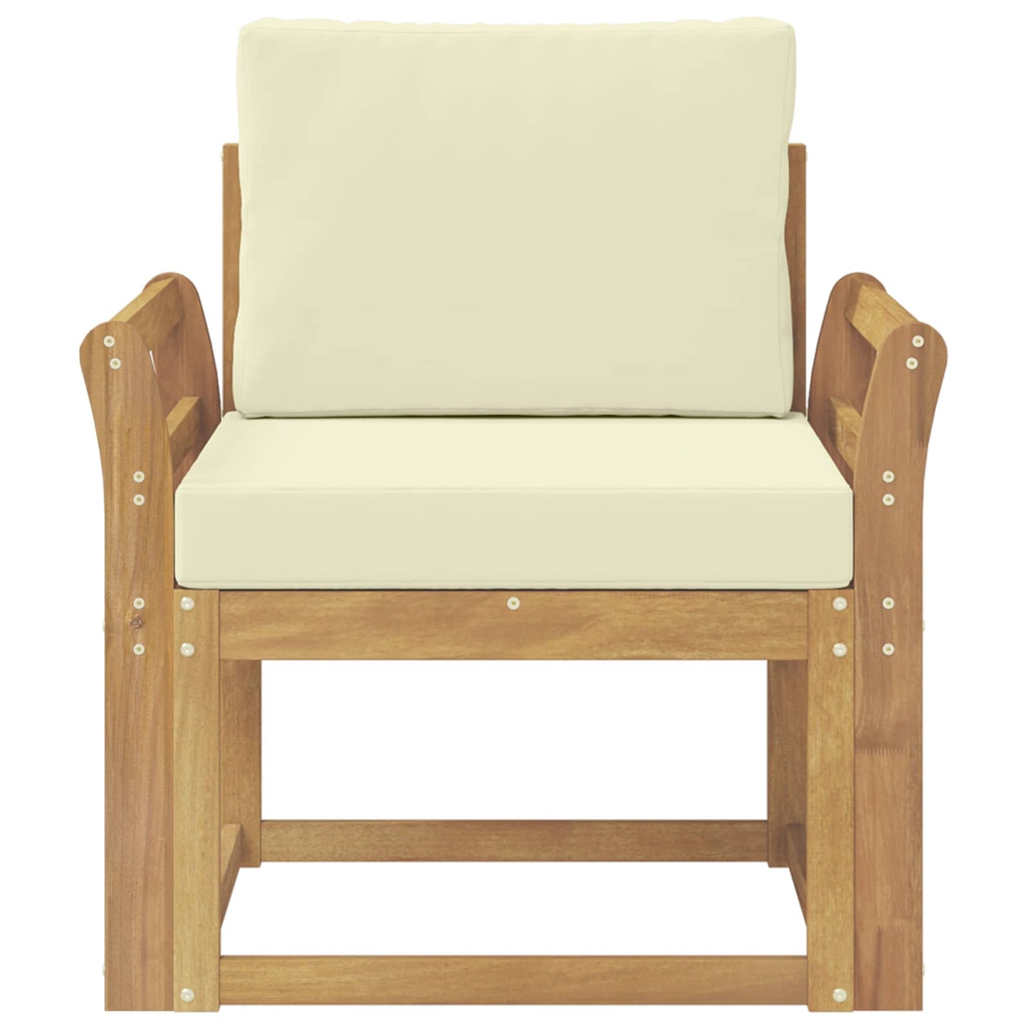 2 Pezzo Set di divani da esterno Poliestere Bianco e Crema | homemem39