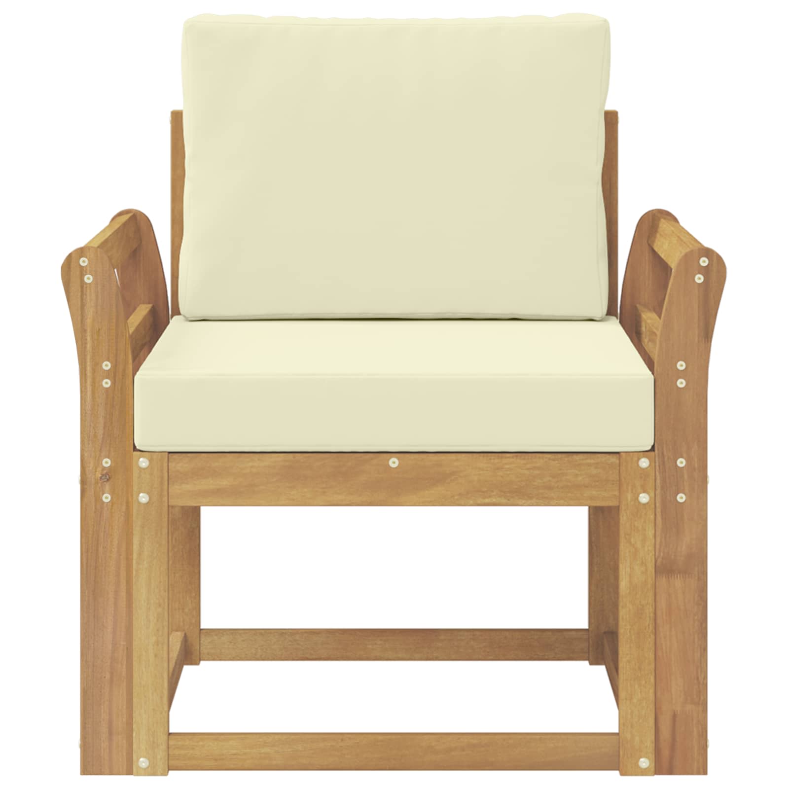 2 Pezzo Set di divani da esterno Poliestere Bianco e Crema | homemem39
