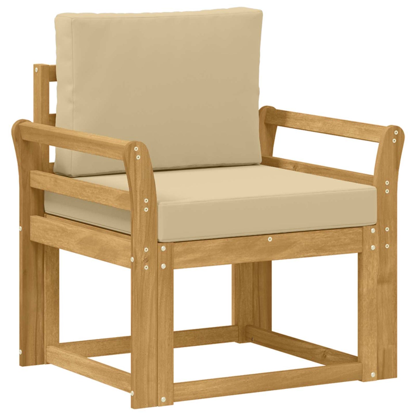 2 Pezzo Set di divani da esterno Poliestere Bianco e Beige | homemem39