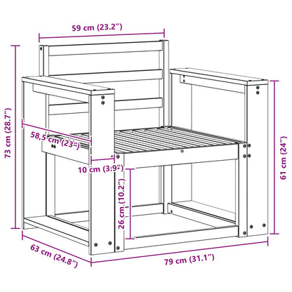 Set di divani da esterno Legno di Acacia Massello Bianco | homemem39