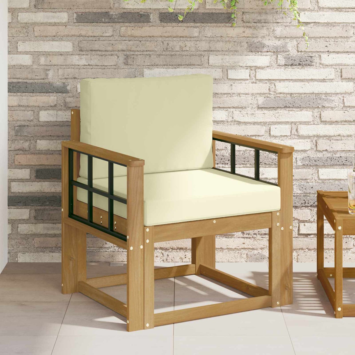 2 Pezzo Set di divani da esterno Poliestere Bianco e Crema | homemem39