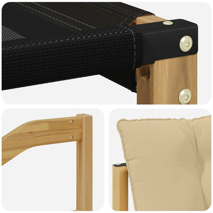 Divano da esterno Legno di Acacia Massello Bianco e beige | homemem39