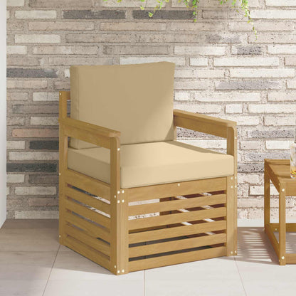 2 Pezzo Set di divani da esterno Poliestere Bianco e Beige | homemem39