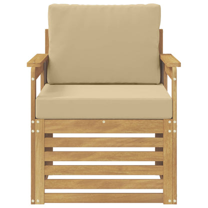 2 Pezzo Set di divani da esterno Poliestere Bianco e Beige | homemem39