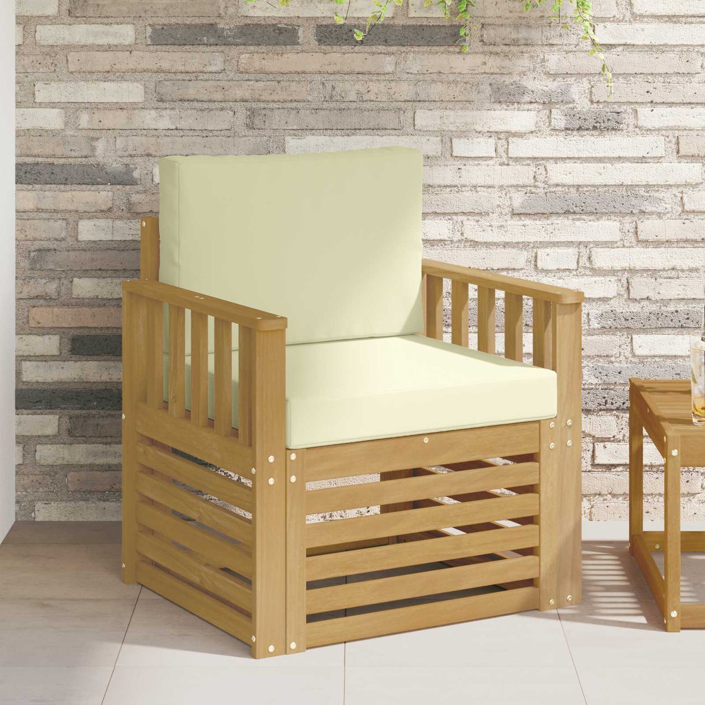 2 Pezzo Set di divani da esterno Poliestere Bianco e Crema | homemem39