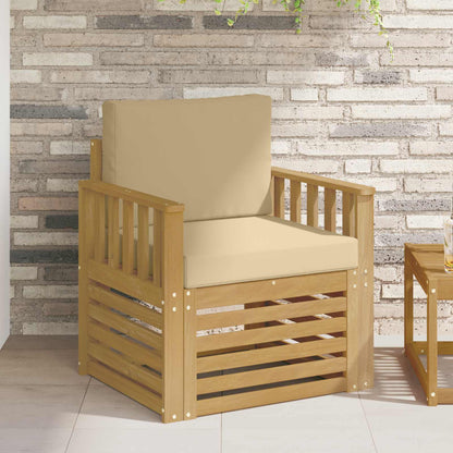 2 Pezzo Set di divani da esterno Poliestere Bianco e Beige | homemem39