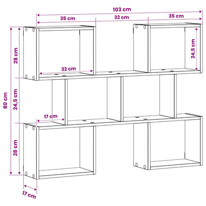 Scaffale da parete Grigio Cemento 103 x 17 x 80 cm