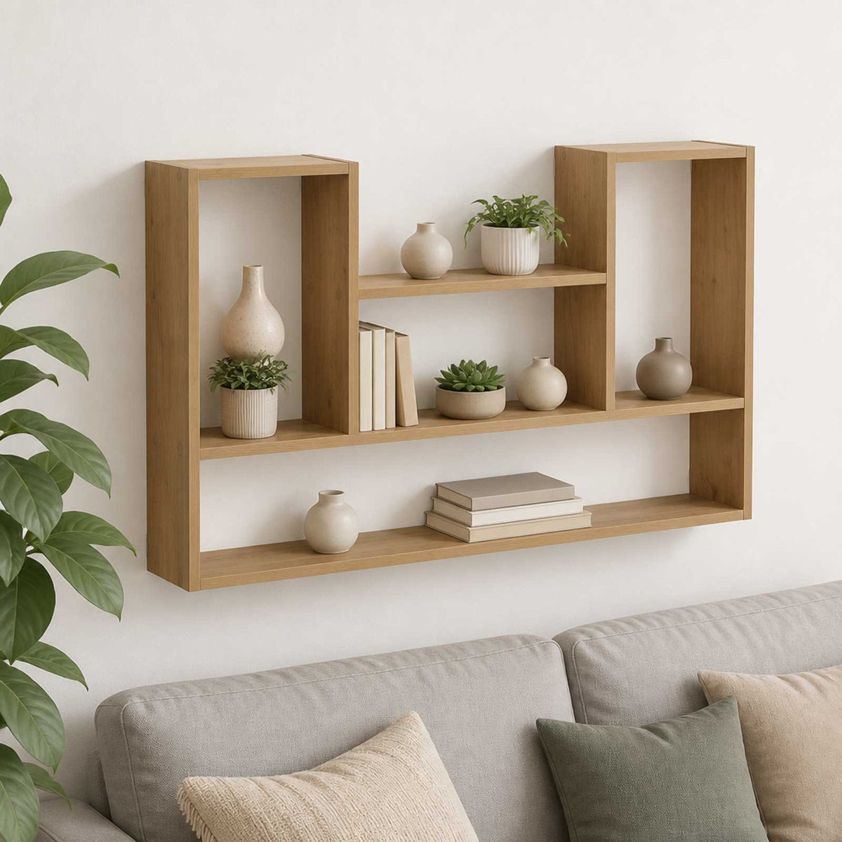 Scaffale da parete Rovere Artigianale 100 x 17 x 60 cm | homemem39