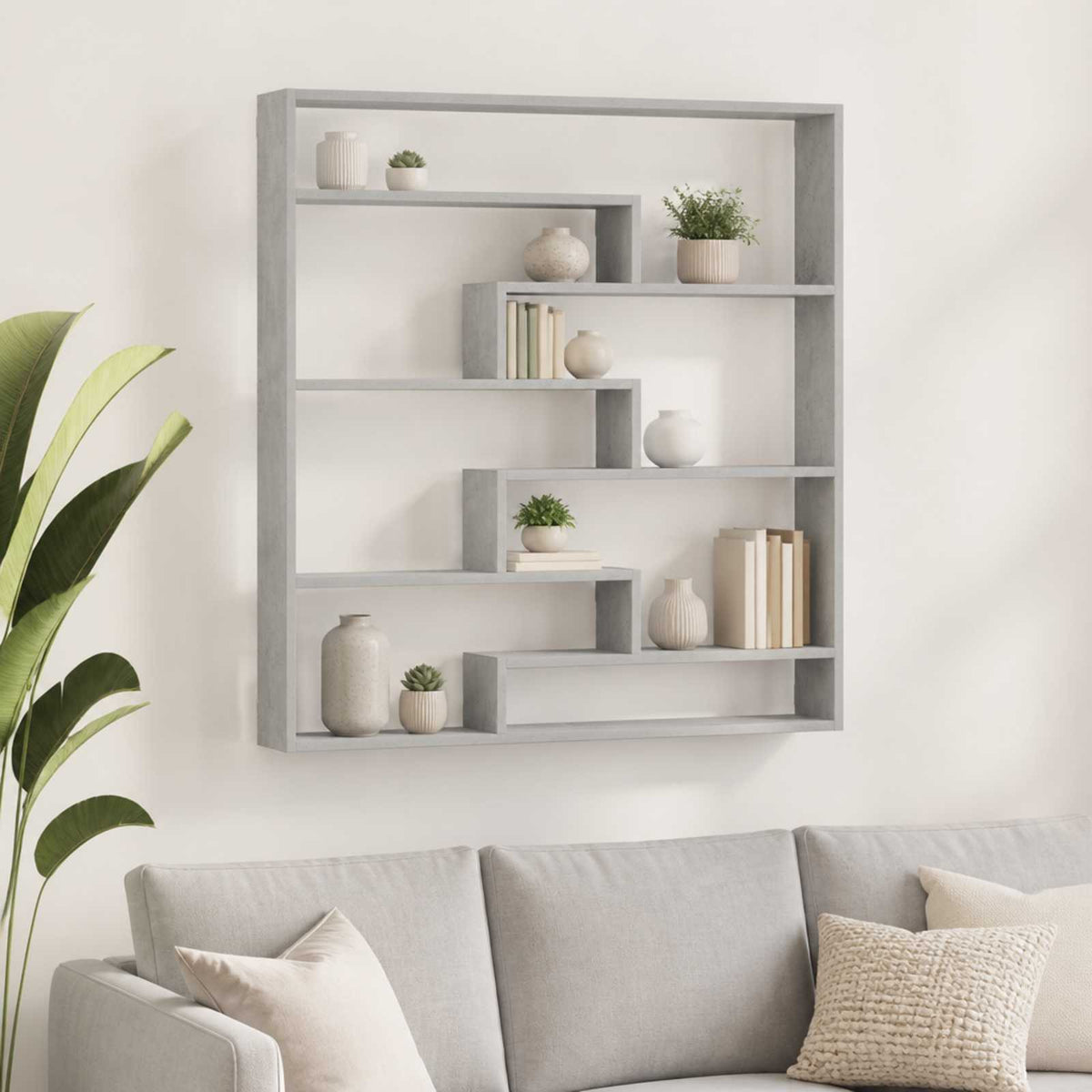 Scaffale da parete Grigio Cemento 103 x 17 x 102 cm | homemem39