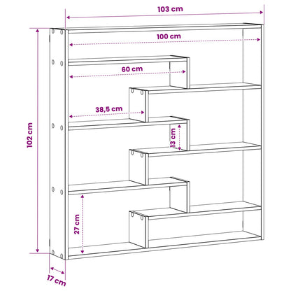 Scaffale da parete Grigio Cemento 103 x 17 x 102 cm | homemem39