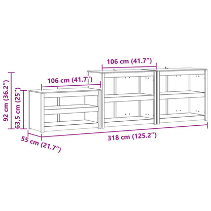 Mobile da cucina da esterno MEPPEL 3 pcs Douglas Naturale | homemem39