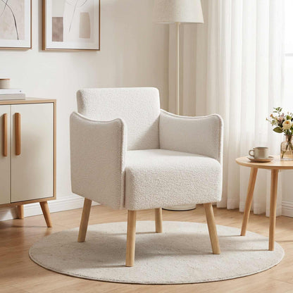 Sedia d'accento Crema Bouclé