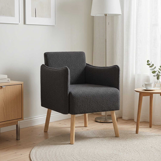 Sedia d'accento Grigio Scuro Bouclé