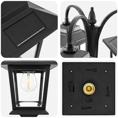 Lampione a 3 teste Nero 16 x 16 x 187 cm Alluminio e ABS | homemem39