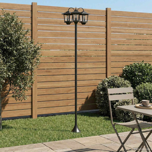 Lampione a 3 teste Nero 16 x 16 x 187 cm Alluminio e ABS | homemem39