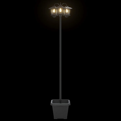 Lampione a 3 teste con vasi with LED Bulb Nero 32 x 32 x 188 cm | homemem39