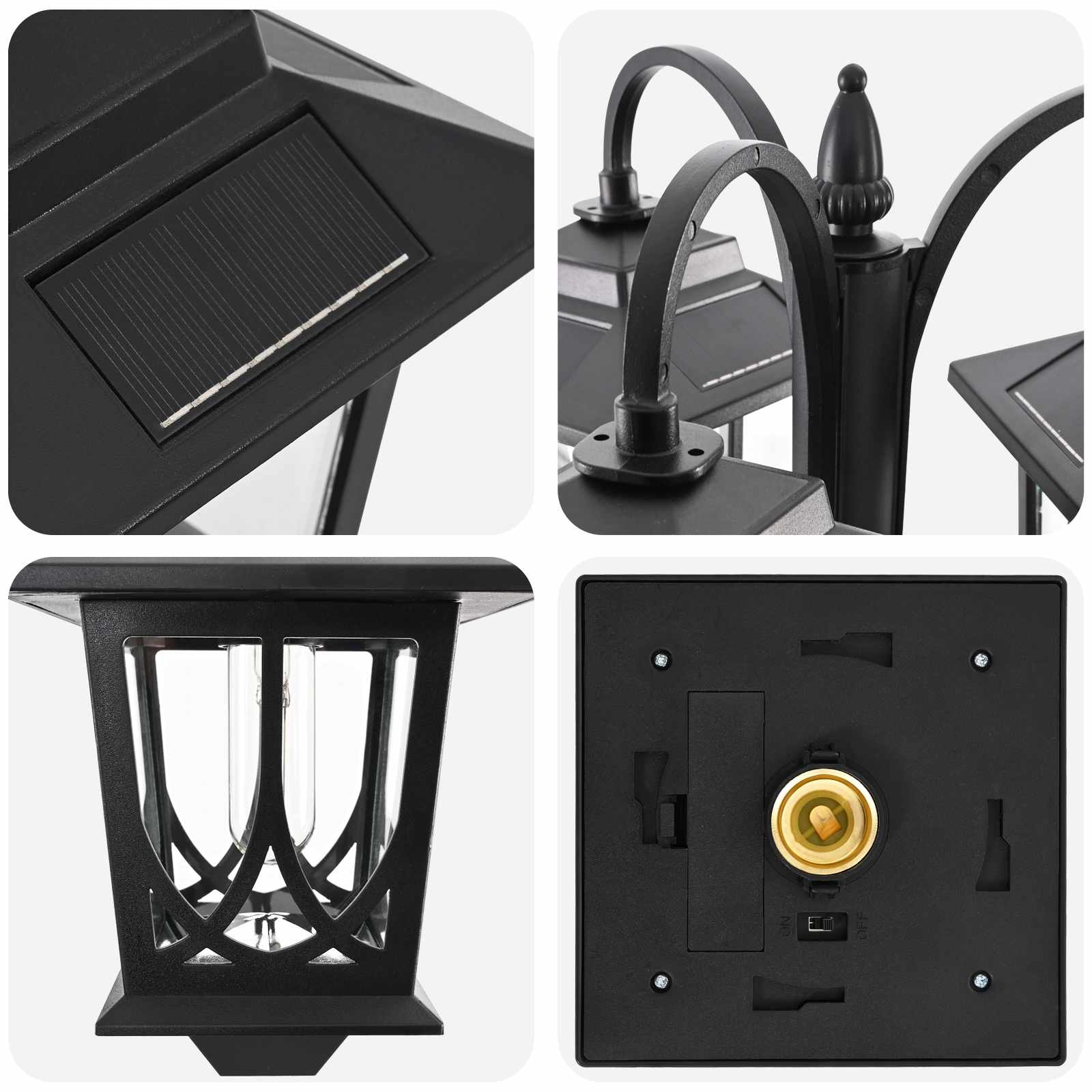 Lampione a 3 teste Nero 16 x 16 x 187 cm Alluminio e ABS | homemem39