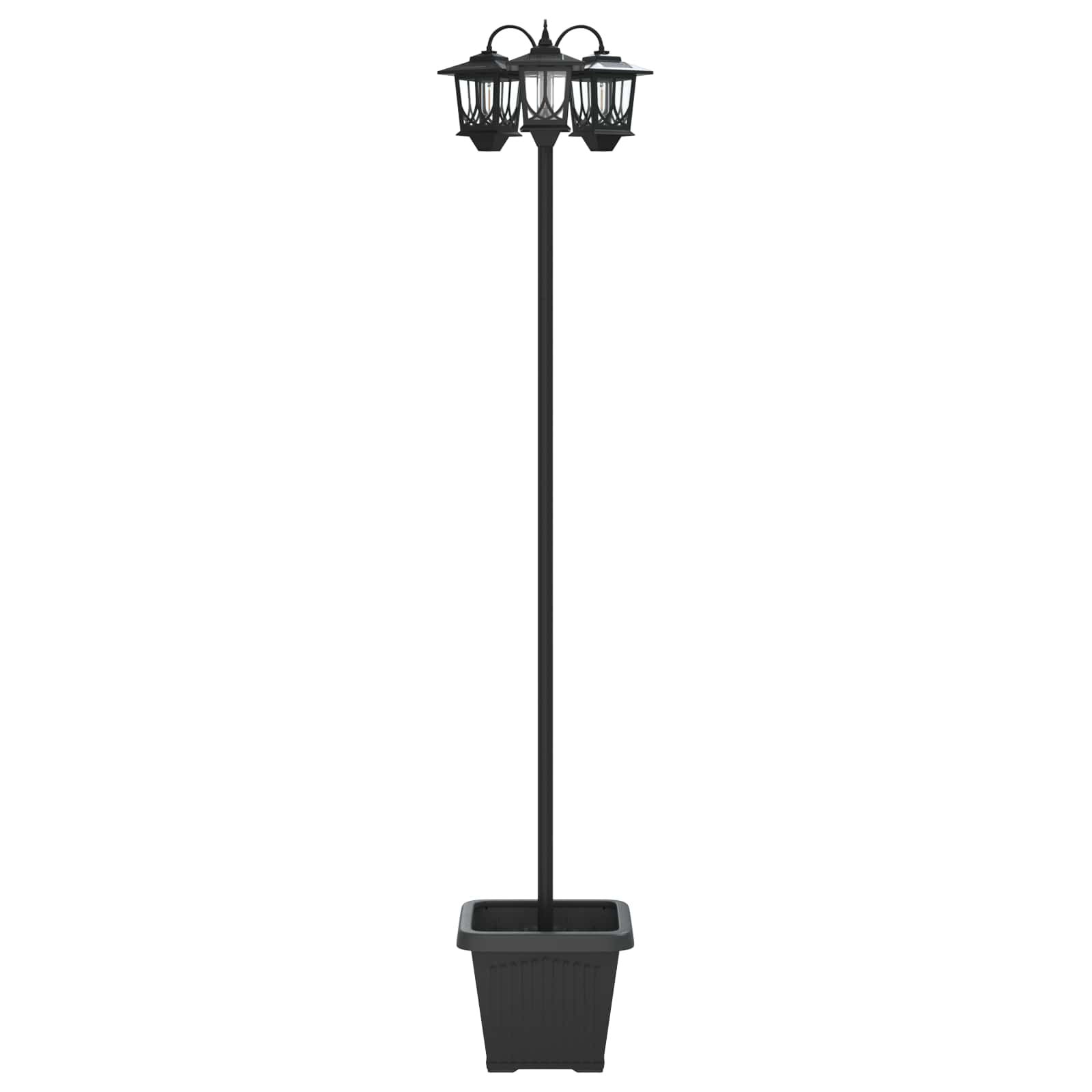Lampione a 3 teste Nero 32 x 32 x 188 cm Alluminio e ABS | homemem39