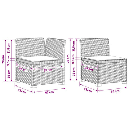Divano da giardino 3 posti con cuscini in look rattan PP Bianco | homemem39