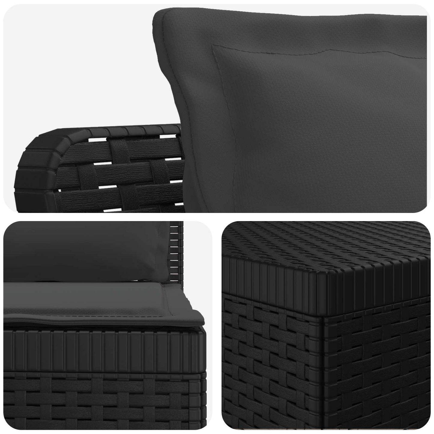 Divano da giardino 3 posti con cuscini in look rattan PP | homemem39